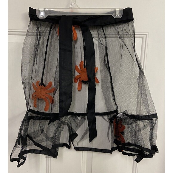 Halloween Spider Black and Orange Holiday Apron Spiders Costume Cosplay NWT - Picture 4 of 4